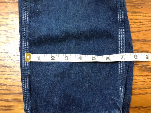 Vintage Boys Bib Blue Jean Denim Bib Overalls Dark Wash Sanforized 24w X 17L - Picture 5 of 7