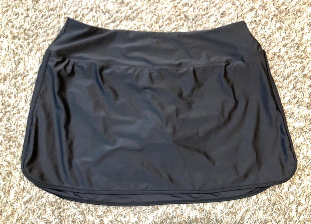 Soothfeel Womens XXL Black Tennis Skirt with Lined Zipper Pocket