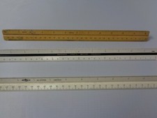 Lot of 3 vintage triangle drafting engineering rulers Alvin Germany and Japan