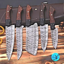 Custom Handmade FORGED DAMASCUS STEEL CHEF KNIFE Set Kitchen Knives Cutlery 2796