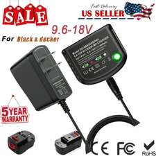 9.6V-18V Battery Charger For Black & Decker HPB18 HPB18-OPE FSB18 HPB14 HPB12 US