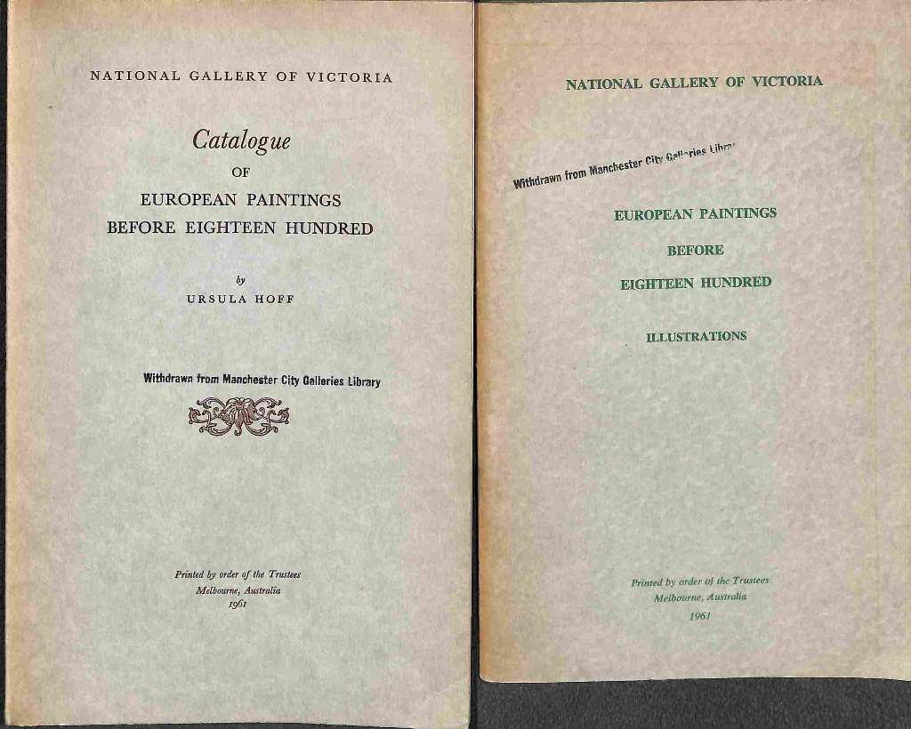 National Gallery of Victoria - Catalogue of European Paintings Before Eighteen H