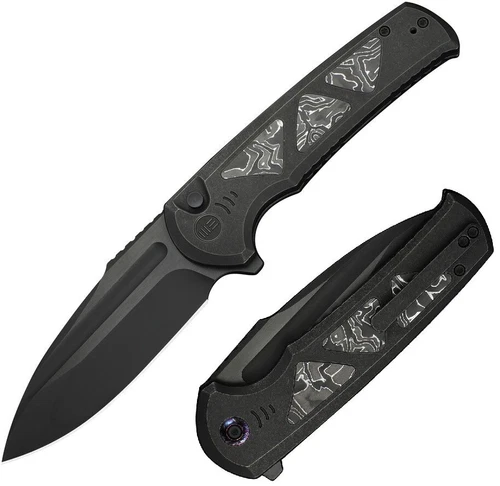 We Knife Co Ltd Folding Knife 3.88" M390 Steel Blade Titanium/Aluminum/CF Handle