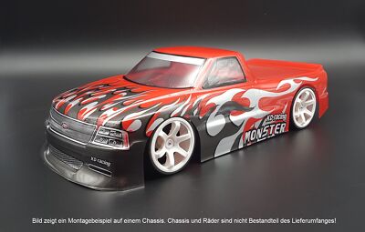 RC CAR KAROSSERIE CUSTOM RACE PICKUP - ROT - MAßSTAB 1:10 # HX029R