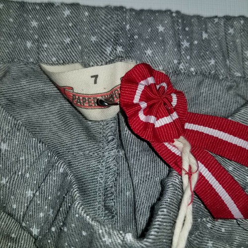 Paper Wings Chambray Gray Star Chambray Culottes Bow Pockes Girl 7 - Picture 4 of 8