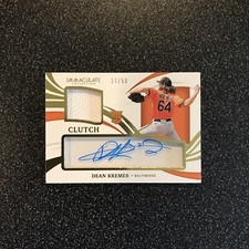 DEAN KREMER 2021 IMMACULATE CLUTCH RPA ROOKIE PATCH RC AUTO /50