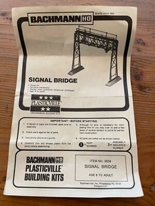 Vintage Bachmann HO SIGNAL BRIDGE #2634 Assembly Instructions & Parts List ONLY