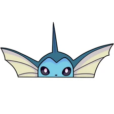 Vaporeon Pokemon Anime Weatherproof Peeker Sticker 6" Car Decal