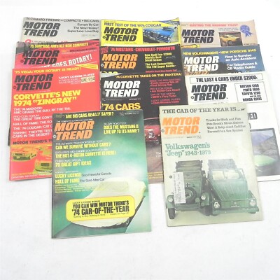VINTAGE 1973 ROAD AND TRACK MAGAZINE LOT OF 11 ISSUES PERFORMANCE CARS 