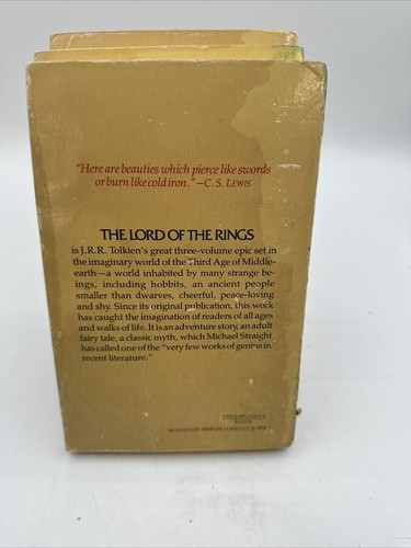 The Hobbit Lord Of The Rings JRR Tolkien 1979 Houghton Mifflin Book Box Set - Picture 12 of 16