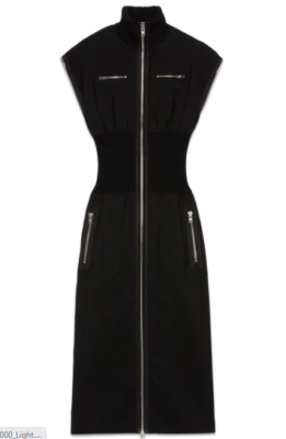 Gucci Women's Long Wool Dress with Zip Details- With Tags