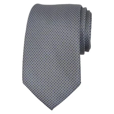 ALARA Mens Silk Tie Gray Blue 3.15 Classic Micro Woven Designer Dress Necktie