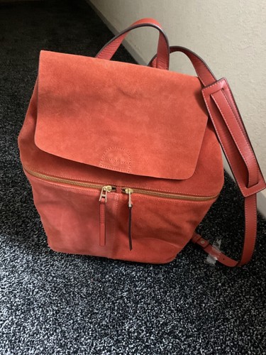 BRAND NEW HOBO LUXURY LEATHER SUEDE BACKPACK ORANGE COLOUR - Picture 2 of 16