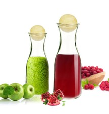 Caraffa di Vetro Con Tappi Legno da Vino Acqua Decanter IN