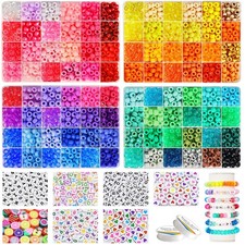 96 Colors Pony Beads for Bracelet Making Kit, Rainbow Kandi Beads Bulk Hair Bead