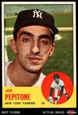 1963 Topps #183 Joe Pepitone Yankees 6.5 - EX/MT+