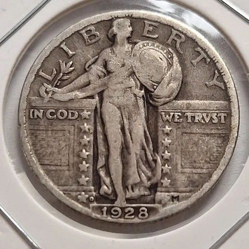 Standing Liberty Quarter 1928 Silver 25C US Coin Circulated Uncertified