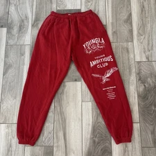 YoungLA Immortal Joggers Mens Medium Red Ambitious Club 233 Sweatpants Athletic