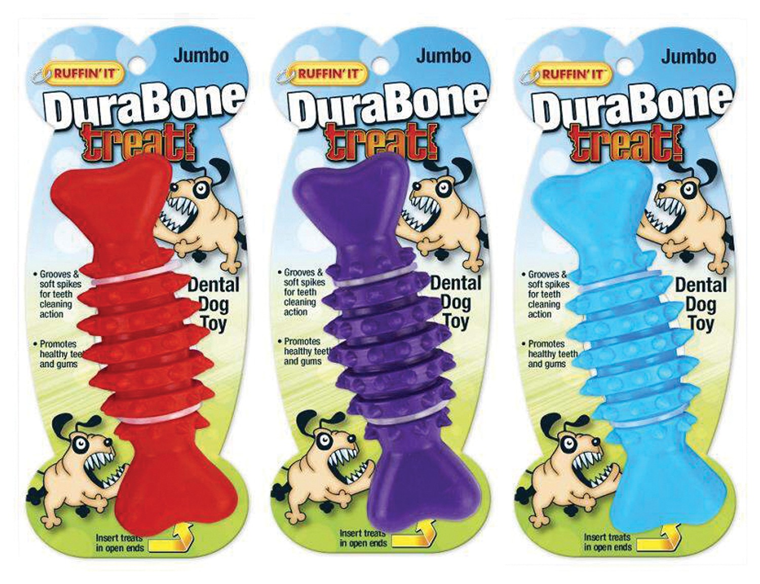 Зубная игрушка для собак Ruffin It Durabone - Прочная, красочная рези жевательная резинка для здорового