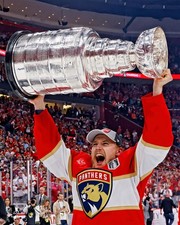 Gustav Forsling Panthers Unsigned 2024 Stanley Cup Champ Raise Cup 16x20 Photo