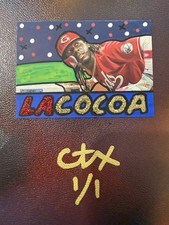 TOPPS X ARTIST CARTER X ORIGINAL 1/1 ART CARD ELLY DE LA CRUZ REDS SLIDE 