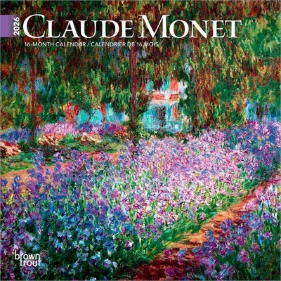 BROWNTROUT Claude Monet | 2026 7x14" (Hanging) Monthly Mini Wall Calendar