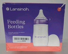 Lansinoh Natural Wave Baby Bottles 8 Oz 3 Count with Medium Flow Nipples  Caps