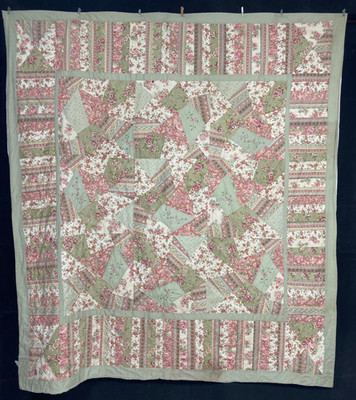 Vintage Handarbeit schön Stapel und Schrägstrich Patchwork Multicolor Quilt 99,2x90,5 Zoll