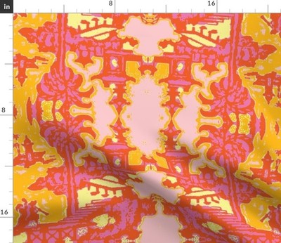 Lot of 10 Spoonflower Stick & Peel Sample Wallpaper 2'x12''  Trendy Tangerine