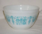 Vtg Pyrex Turquoise Amish Butter Print Small Mixing Bowl 441 1.5 Pint!!