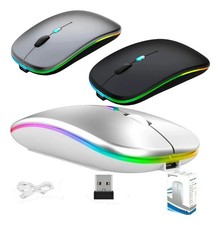 2.4GHz Wireless Optical Mouse USB Rechargeable RGB Cordless Mice For PC Laptop