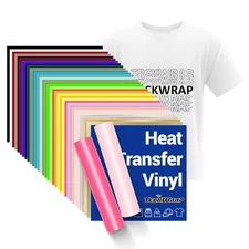 Heat Transfer Vinyl for T-Shirts, Clothes, Bags & Pillows, 33 Sheets 12"x12" ...