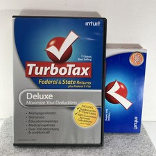 Turbotax 2009 Deluxe Federal State Returns Fed E-File Win/Mac Mint Condition