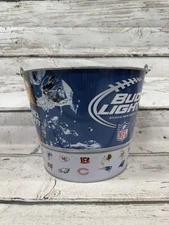 Bud Light Official Beer Sponsor NFL Team Logos Metal Beer Can Ice Bucket Pail