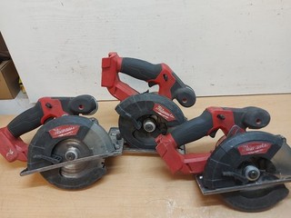 3x Milwaukee FUEL M18 FMCS Cordless Metal Circular Saw Cordless Circular Saw