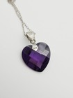 HAN Sterling Silver 4.96ct Amethyst & CZ Heart Pendant Necklace 20" — photo 6