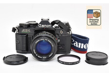 MINT w/Strap Canon AE-1 Program black 35mm film Camera New FD 50mm f/1.4 JAPAN