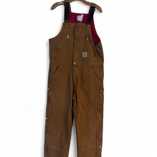 Carhartt Brown thick Insulated Work bib overalls 34x32