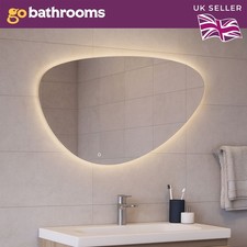 Pebble LED Bathroom Mirror 1000x687mm Backlit Touch Demister
