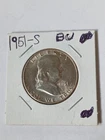 US 90%SILVER FRANKLIN HALF DOLLAR, 1951S (BU)