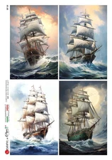Paper Designs, Rice Paper, Ships, Sea, Ocean, Sailing, Custom Printed for HHT, A