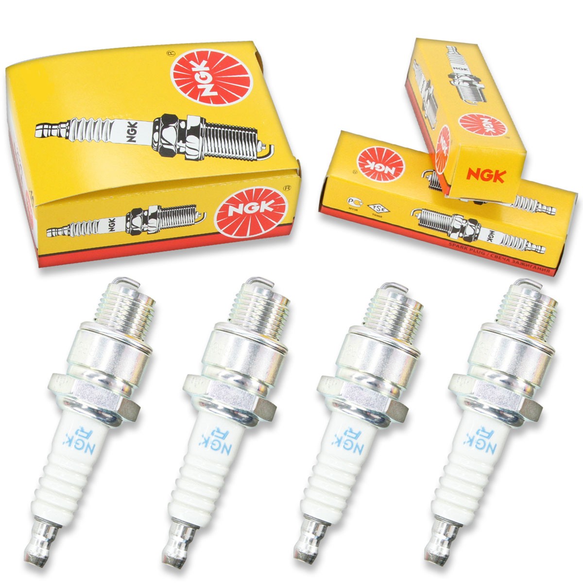 4pcs 80-82 Suzuki DT35 NGK Standard Spark Plugs 2-Cyl 2-Stroke 35 HP Kit Set ev