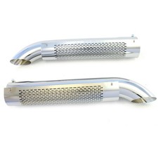Patriot Exhaust H3824 Side Tube Turnout Muffler With Shield Chrome