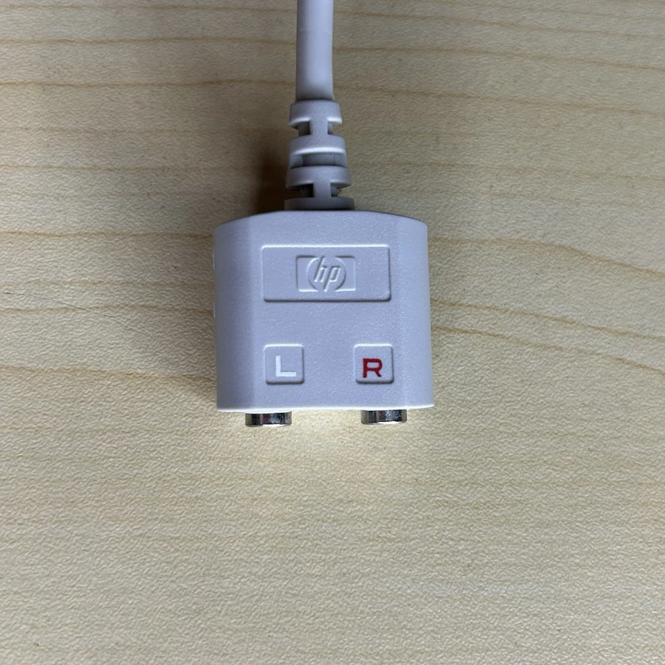 HP L R 3.5mm Dual Female To 3.5mm Male Audio Cable P/N: 5182-5522 - Image 2 of 4