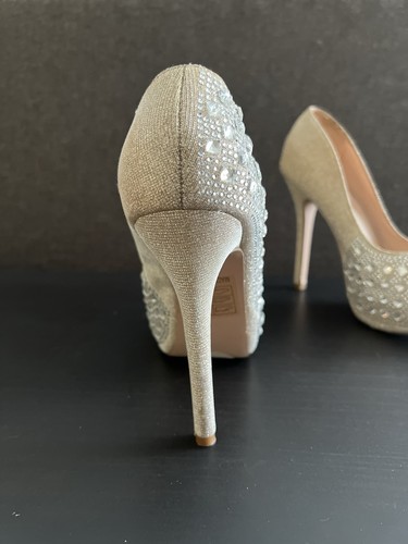 lauren lorraine Rhinestone Platform Heels US SIZE 7.5 5”heel - Picture 9 of 15