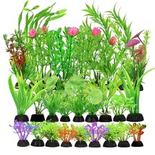 30Pcs Aquarium Plants Green Fish Tank Plants Artificial Aquarium Fish Tant Decor