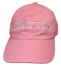 Fahrenheit Headwear Ladies Collection SEATTLE Pink White Hat Ball Cap Adjustable