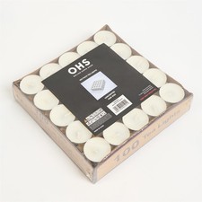 OHS 100 Pack Tea Lights Night Light Candles Unscented Tealights Bulk