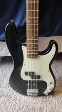 Squier Precision Bass Electric Bass Guitar Black 4 String Rosewood Fretboard