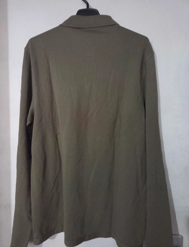 All Saints Men's Dark Green Long Sleeve Polo Shirt AllSaints Slim Fit Size L - Picture 5 of 5